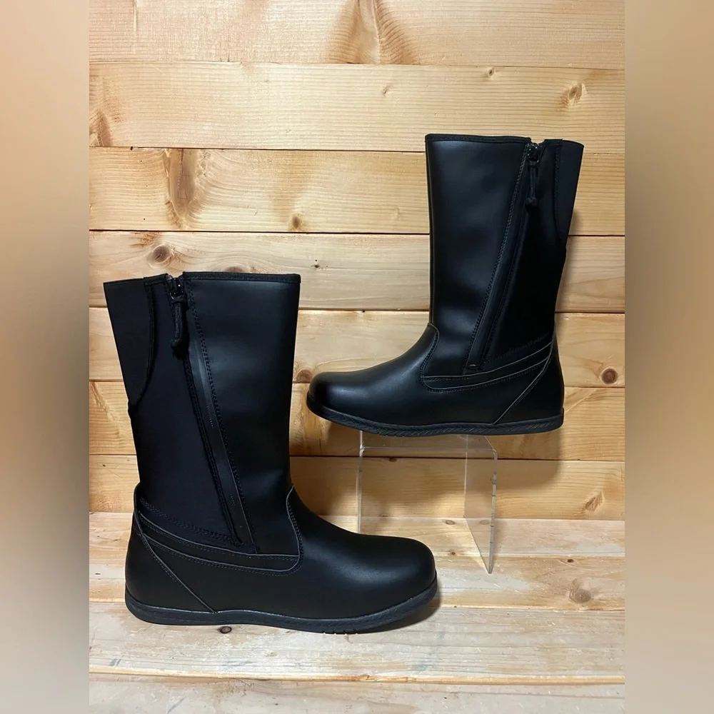 New BillyFootwear Dual Zipper High Rain Boots - Black - Multiple sizes - Picture 2 of 13